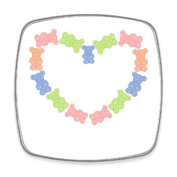 Sweet tooth Sweets Dessert Heart Delicious - Square fridge magnet - white - Front