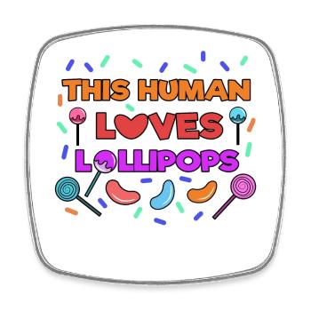 Candy Sugar Sweet Tooth Sweets Statement - Square fridge magnet - white - Front