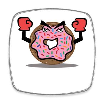 Cool Süßigkeiten Donut Naschkatzen Naschen - Viereckiger Kühlschrankmagnet - Weiß - Vorne