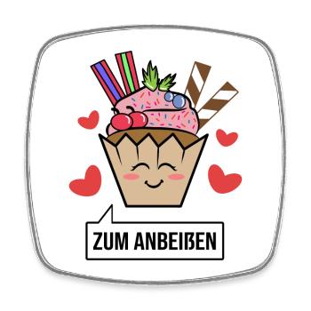 Süßigkeiten Statement Herz Nachspeise Naschen - Viereckiger Kühlschrankmagnet - Weiß - Vorne
