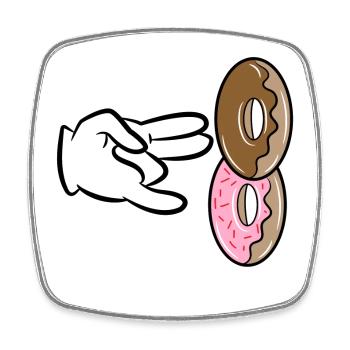 Nachspeise Süßigkeiten Naschen Donut Naschen - Viereckiger Kühlschrankmagnet - Weiß - Vorne