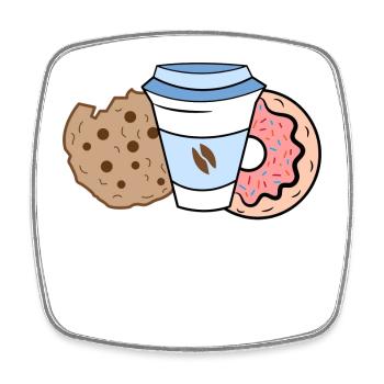 Donut Kekse Lecker Nachspeise Kalorien Süßigkeiten - Viereckiger Kühlschrankmagnet - Weiß - Vorne