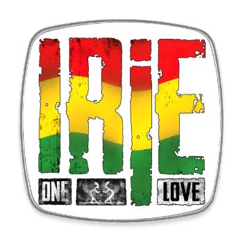 Design reggae vibrant aux couleurs de l’arc-en-ciel - Magnet carré - blanc - Devant
