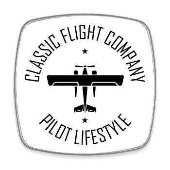 classic airplane flying symbol aviator pilots - Square fridge magnet - white - Front