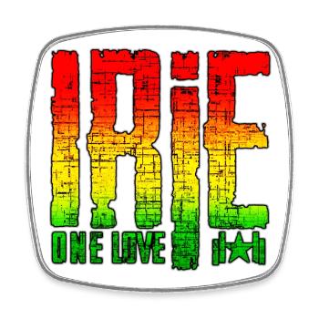 Reggae Peace Symbols auf Graffiti-Hintergrund - Viereckiger Kühlschrankmagnet - Weiß - Vorne