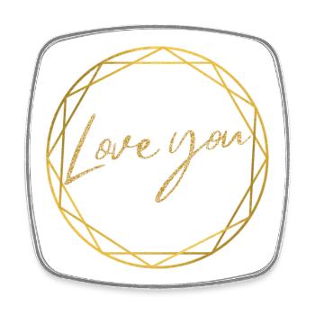 Amour d’or - Magnet carré - blanc - Devant