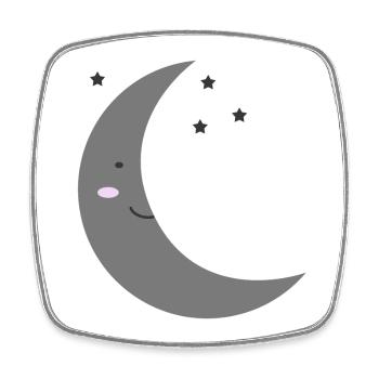 Mond Kawaii - Viereckiger Kühlschrankmagnet - Weiß - Vorne