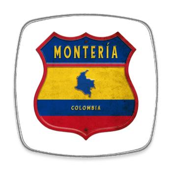 Armoiries de la Montería Colombia - Magnet carré - blanc - Devant