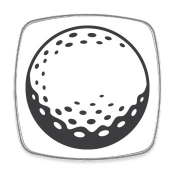 Golf Golfer Golfen Symbol Geschenk Idee - Viereckiger Kühlschrankmagnet - Weiß - Vorne