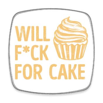 Süßigkeiten Humorvoll Statement Torte Cupcake - Viereckiger Kühlschrankmagnet - Weiß - Vorne