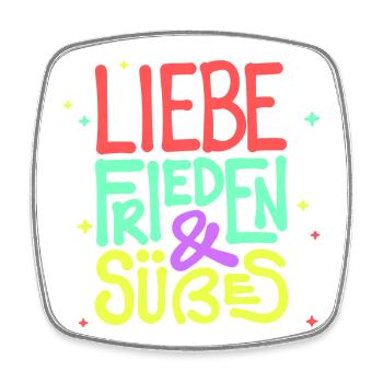 Naschen Lecker Naschkatzen Süßigkeiten Statement - Viereckiger Kühlschrankmagnet - Weiß - Vorne