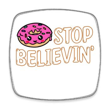 Donut Statement Naschen Backen Nachspeise Lecker - Viereckiger Kühlschrankmagnet - Weiß - Vorne