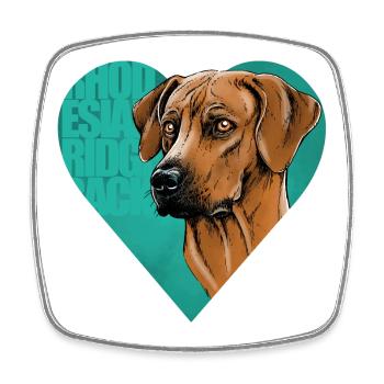 Rhodesian Ridgeback - Magnet carré - blanc - Devant