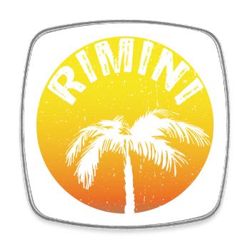 RIMINI Sticker with palm - Viereckiger Kühlschrankmagnet - Weiß - Vorne