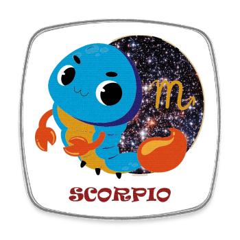 Signe du zodiaque Scorpion - Magnet carré - blanc - Devant