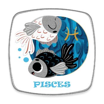 Sternzeichen Fische - Viereckiger Kühlschrankmagnet - Weiß - Vorne