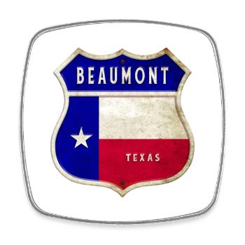 Beaumont Texas Wappen Flaggen Design - Viereckiger Kühlschrankmagnet - Weiß - Vorne