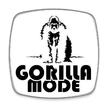 Gorilla Mode Singe Singe Symbole Illustration - Magnet carré - blanc - Devant