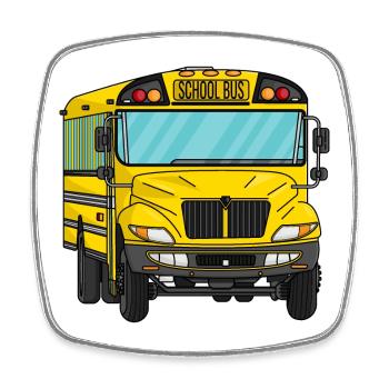 School bus - Square fridge magnet - white - Front