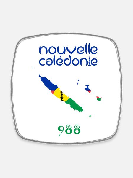 Nouvelle Calédonie - Magnet carré - blanc