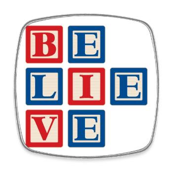 Believe 2 - Square fridge magnet - white - Front