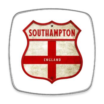 Southampton England Wappen - Viereckiger Kühlschrankmagnet - Weiß - Vorne
