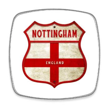 Nottingham England Wappen - Viereckiger Kühlschrankmagnet - Weiß - Vorne