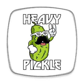 Heavy Pickle Rocky Concombre Metal Fan Metalhead - Magnet carré - blanc - Devant