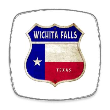 Wichita Falls Texas crest flags design - Square fridge magnet - white - Front