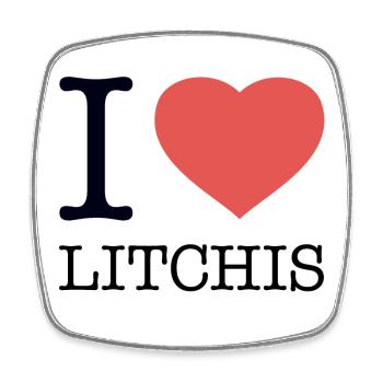 J’ADORE LES LITCHIS LITCHIS - Magnet carré - blanc - Devant