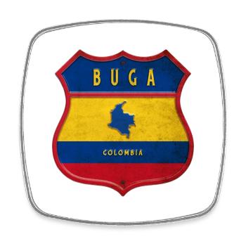 Buga Colombie Conception des armoiries - Magnet carré - blanc - Devant
