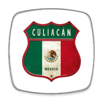 Culiacán Mexiko Wappen Design - Viereckiger Kühlschrankmagnet - Weiß - Vorne