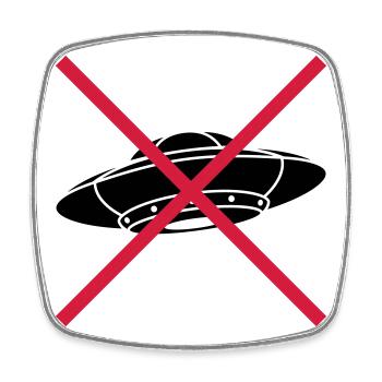 No UFOs Forbidden Shield - Square fridge magnet - white - Front