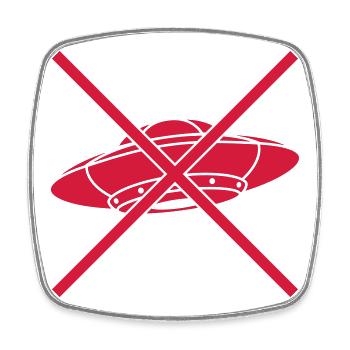 Forbidden Shield No UFOs - Square fridge magnet - white - Front