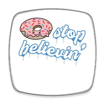 Naschen Donut Süßigkeiten Statement Nachspeise - Viereckiger Kühlschrankmagnet - Weiß - Vorne