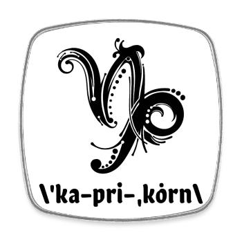 Astrologie Capricorne Constellation Dicton Horoscope - Magnet carré - blanc - Devant