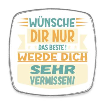 ABSCHIEDSGESCHENKE - DICH VERMISSEN - Viereckiger Kühlschrankmagnet - Weiß - Vorne