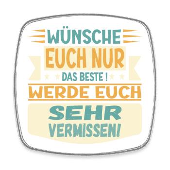 Abschiedsgeschenke TEAM FAMILIE - EUCH VERMISSEN - Viereckiger Kühlschrankmagnet - Weiß - Vorne