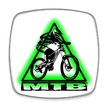 MTB Bike - Viereckiger Kühlschrankmagnet - Weiß - Vorne