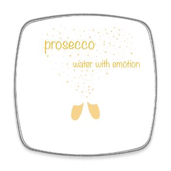 Prosecco – Water with emotion – Sekt in Sektgläser - Viereckiger Kühlschrankmagnet - Weiß - Vorne
