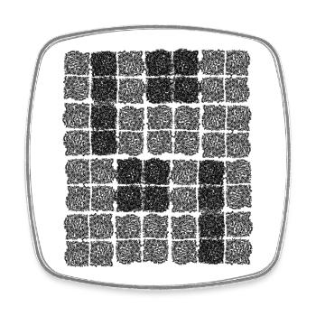 Motif cellulaire abstrait en noir et blanc - Magnet carré - blanc - Devant