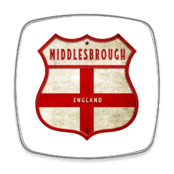 Middlesbrough England coat of arms - Square fridge magnet - white - Front