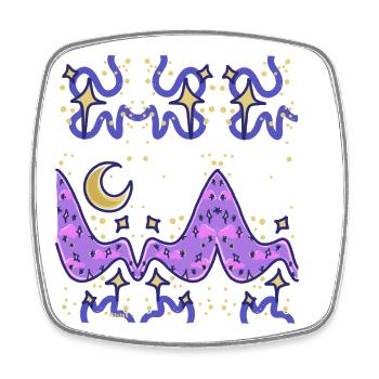Funky Night Sky - Square fridge magnet - white - Front