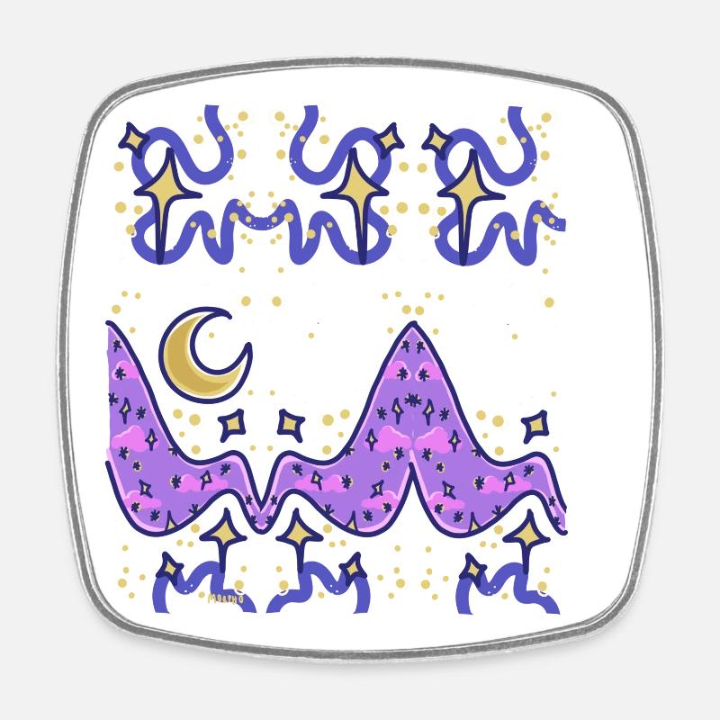 Funky Night Sky - Square fridge magnet - white