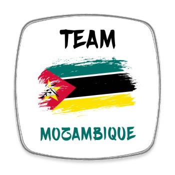 Team Mosambik Flaggen Design - Viereckiger Kühlschrankmagnet - Weiß - Vorne