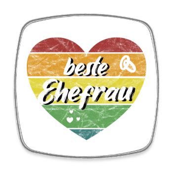 beste Ehefrau Geschenk retro vintage - Viereckiger Kühlschrankmagnet - Weiß - Vorne