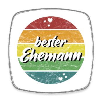 bester Ehemann Geschenk retro vintage - Viereckiger Kühlschrankmagnet - Weiß - Vorne
