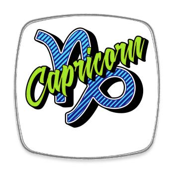 Horoscope Superstition Constellation Capricorn Saying - Square fridge magnet - white - Front