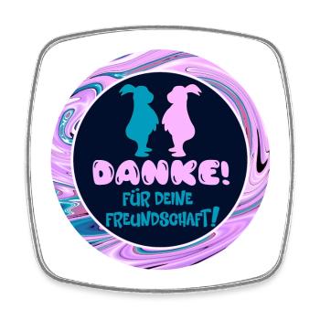 Danke für Deine Freundschaft Sprüche - HASEN - Viereckiger Kühlschrankmagnet - Weiß - Vorne
