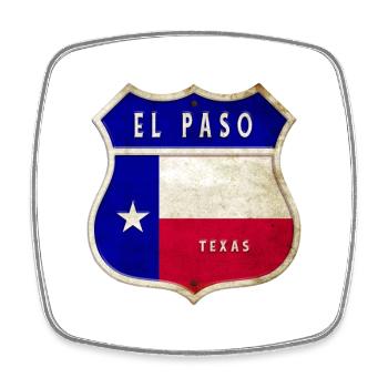 El Paso Texas crest flags design - Square fridge magnet - white - Front